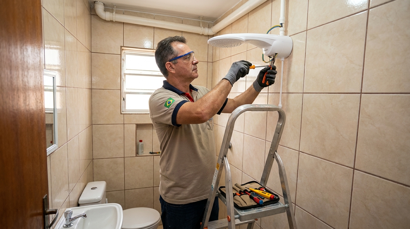 Substituição de Chuveiro Antigo no Bom Pastor, Lajeado‑RS